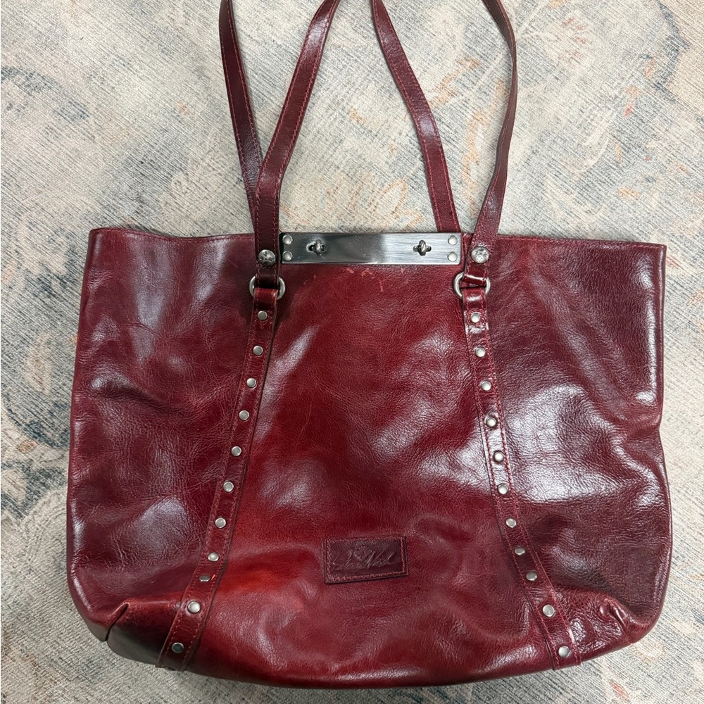 Patricia Nash leather burgundy tote bag